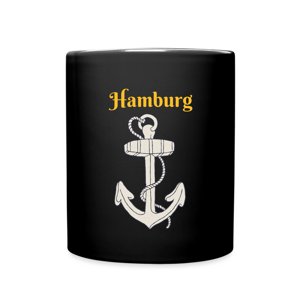 Tasse einfarbig Hamburg Anker - Schwarz