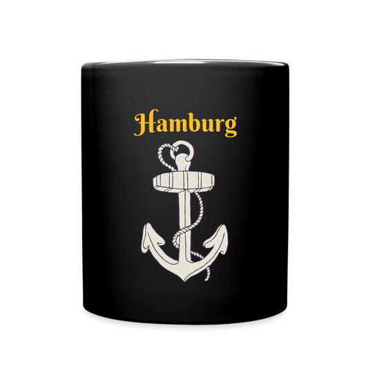 Tasse einfarbig Hamburg Anker - Schwarz