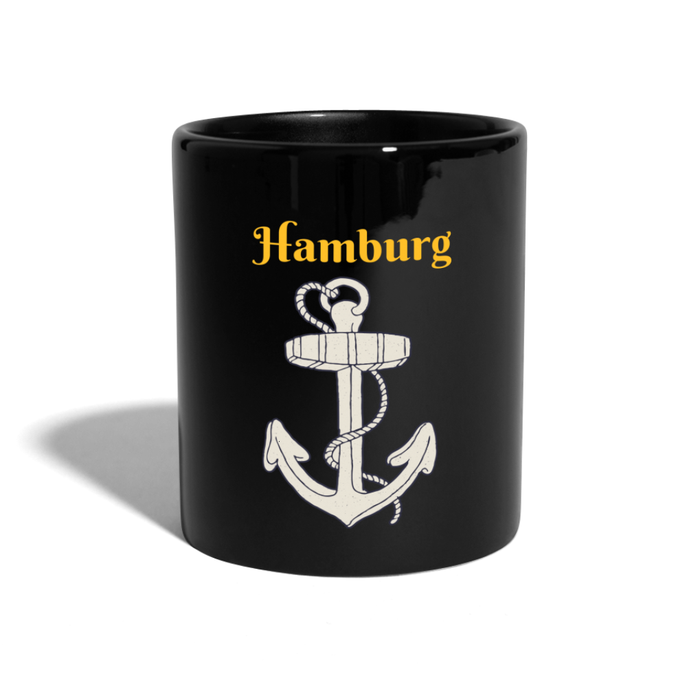 Tasse einfarbig Hamburg Anker - Schwarz