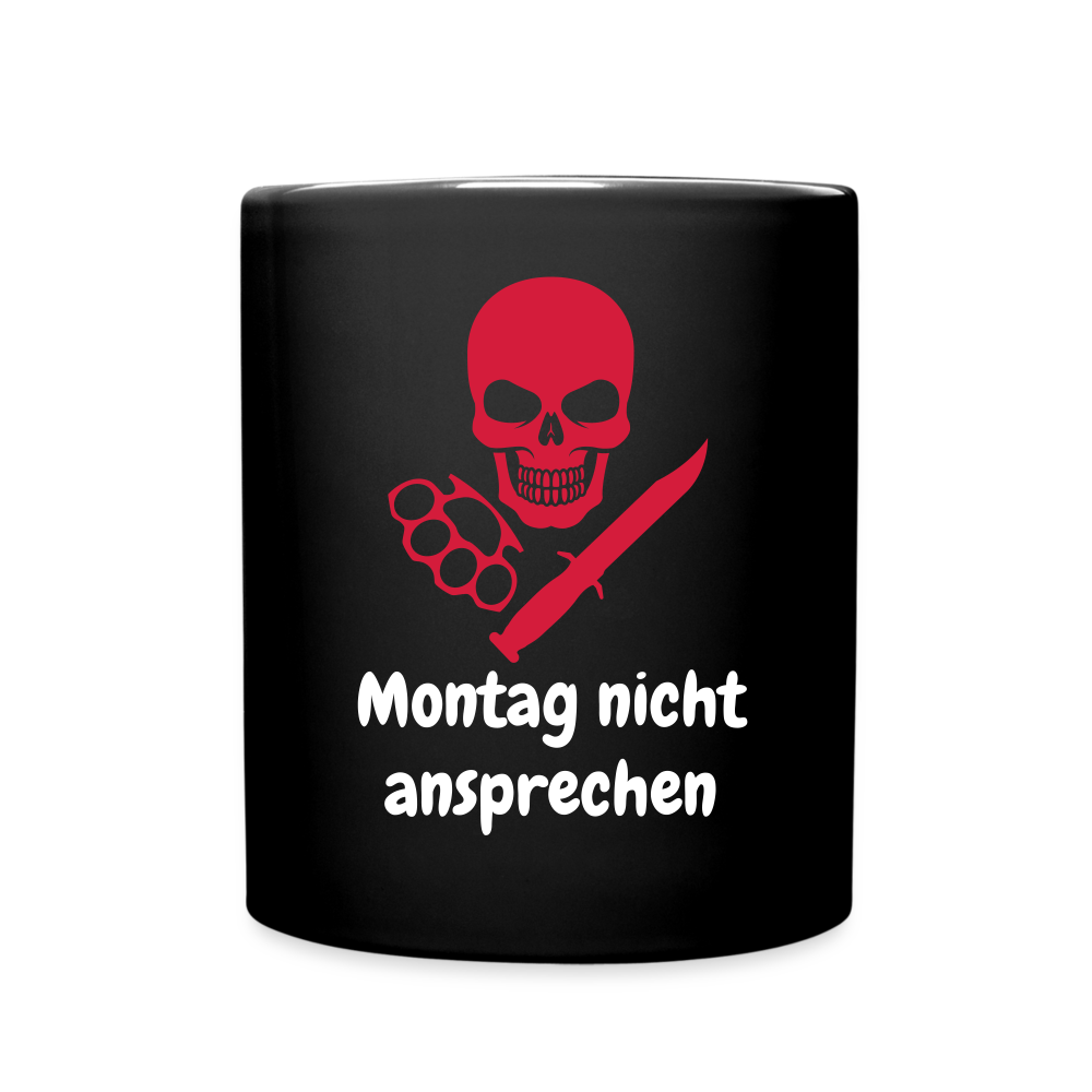 Kaffeebecher Montag nicht ansprechen - Schwarz