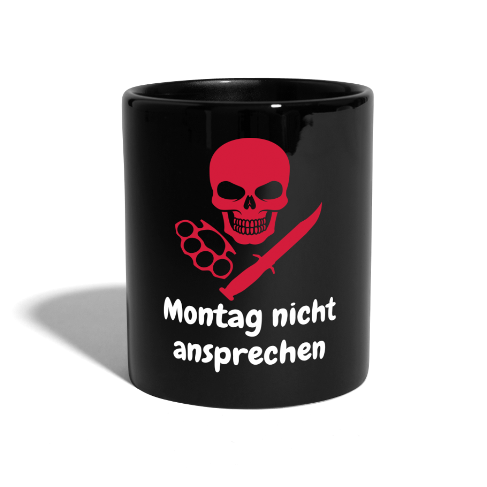 Kaffeebecher Montag nicht ansprechen - Schwarz