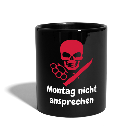 Kaffeebecher Montag nicht ansprechen - Schwarz