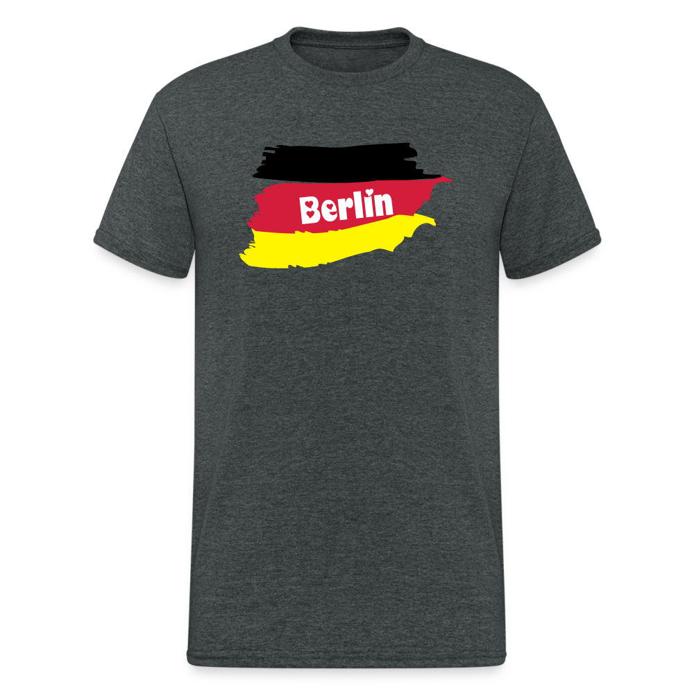 Tshirt Deutschland Berlin Flagge - Dunkelgrau meliert