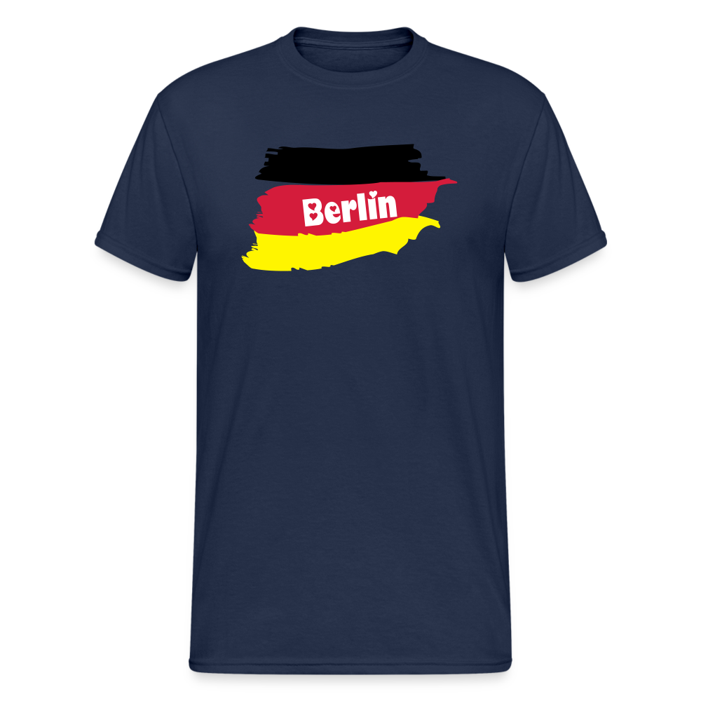 Tshirt Deutschland Berlin Flagge - Navy