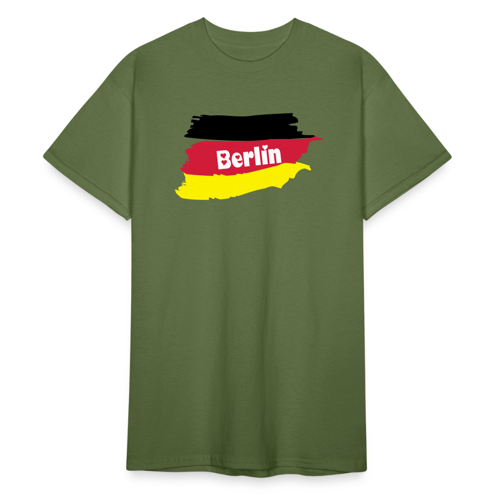 Tshirt Deutschland Berlin Flagge - Militärgrün