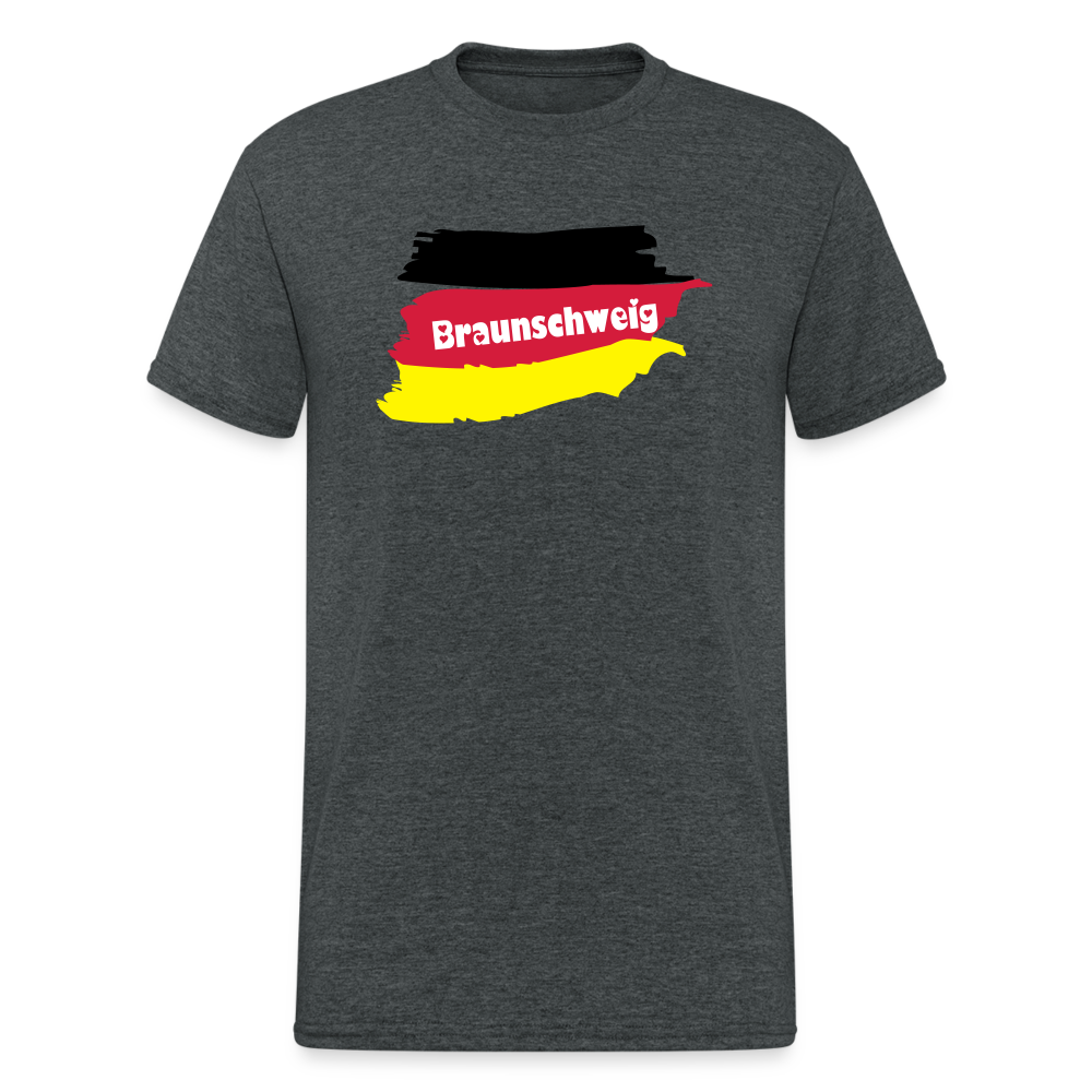 Tshirt Deutschland Braunschweig Flagge - Dunkelgrau meliert