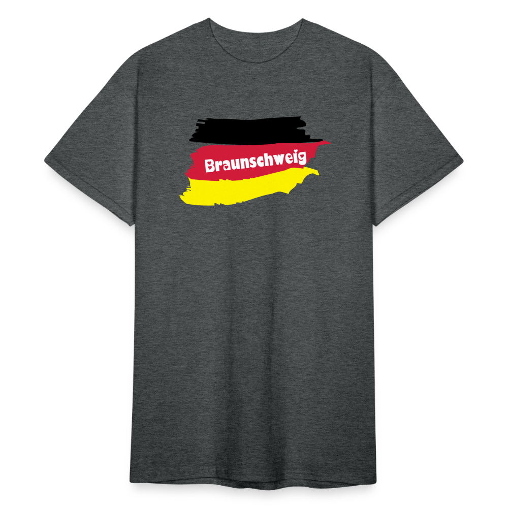 Tshirt Deutschland Braunschweig Flagge - Dunkelgrau meliert