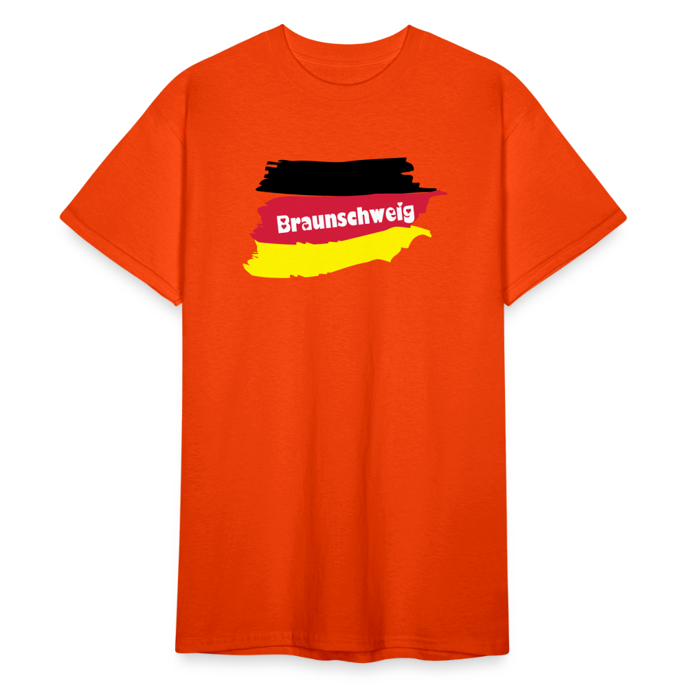 Tshirt Deutschland Braunschweig Flagge - kräftig Orange