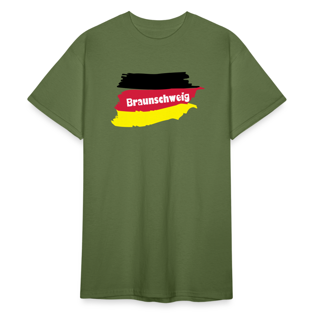 Tshirt Deutschland Braunschweig Flagge - Militärgrün