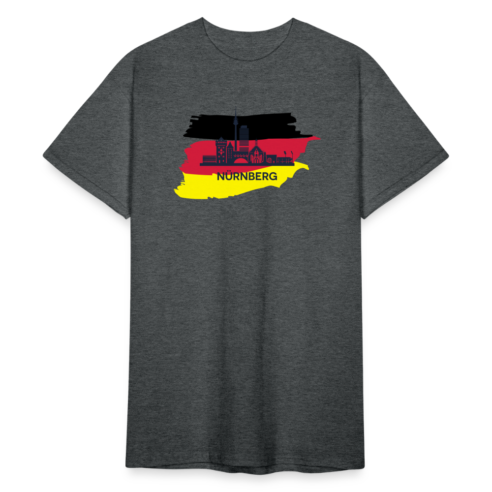 Tshirt Deutschland Nürnberg Flagge - Dunkelgrau meliert