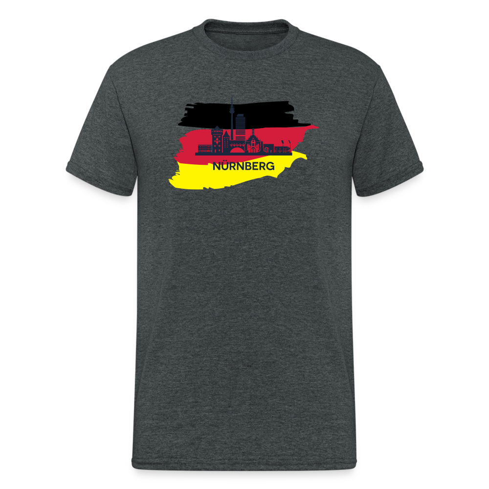 Tshirt Deutschland Nürnberg Flagge - Dunkelgrau meliert