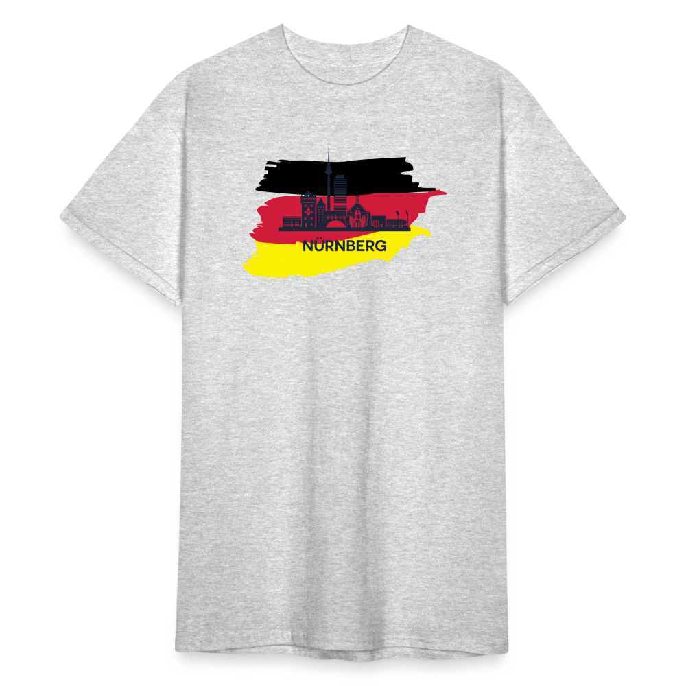 Tshirt Deutschland Nürnberg Flagge - Grau meliert