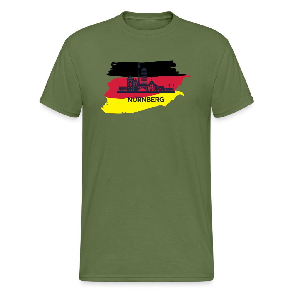 Tshirt Deutschland Nürnberg Flagge - Militärgrün