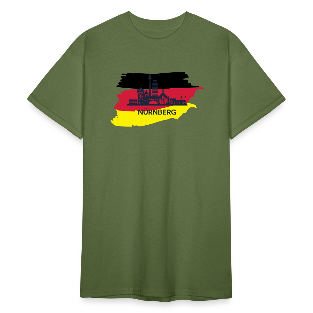 Tshirt Deutschland Nürnberg Flagge - Militärgrün