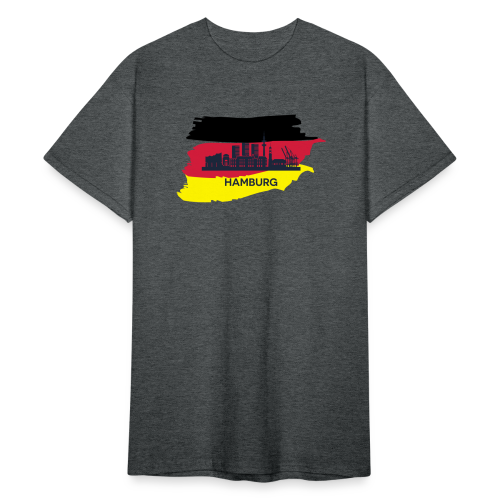 Tshirt Deutschland Hamburg Flagge - Dunkelgrau meliert