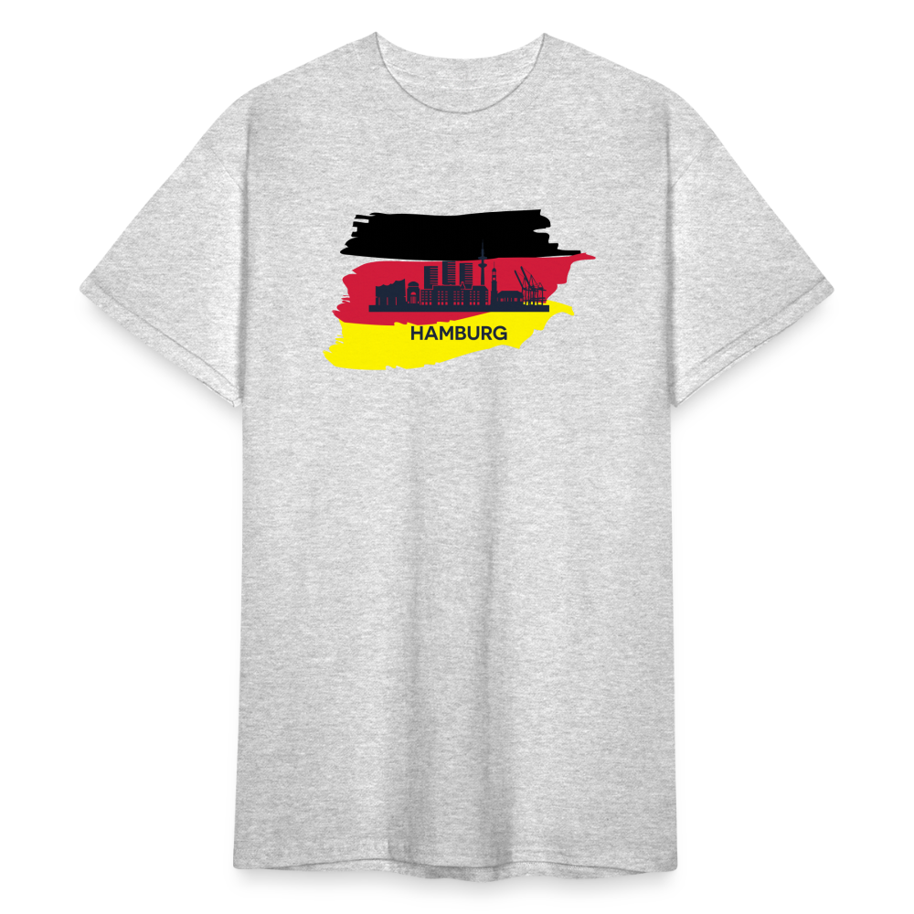 Tshirt Deutschland Hamburg Flagge - Grau meliert