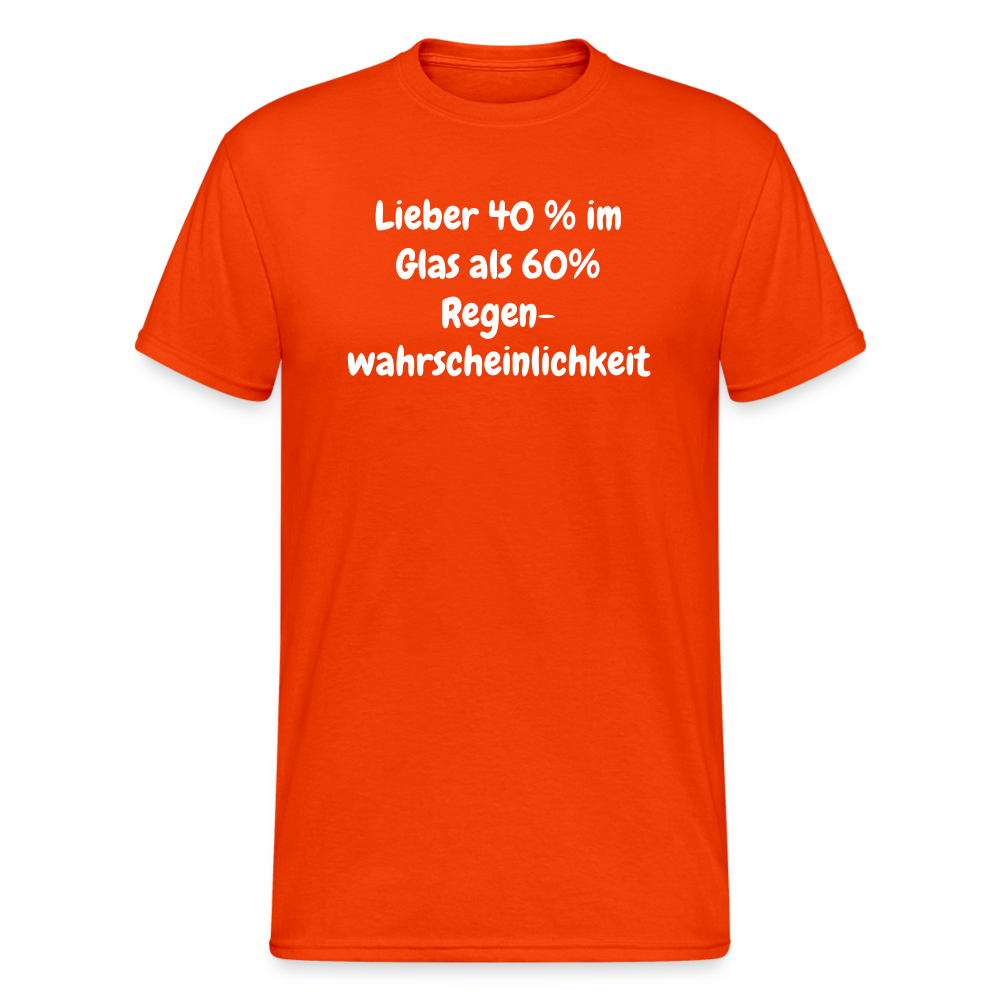 Lieber 40 % im Glas als 60% Regen- wahrscheinlichkeit - kräftig Orange