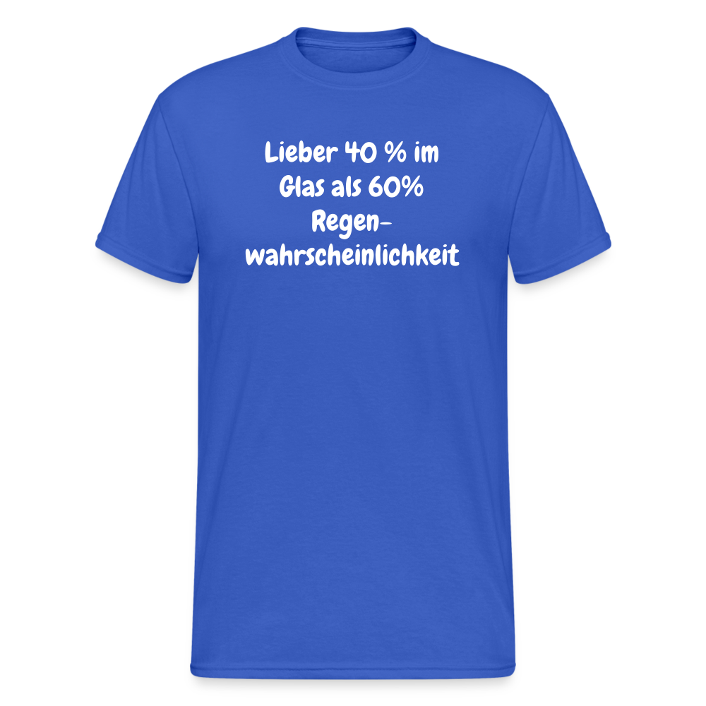 Lieber 40 % im Glas als 60% Regen- wahrscheinlichkeit - Königsblau