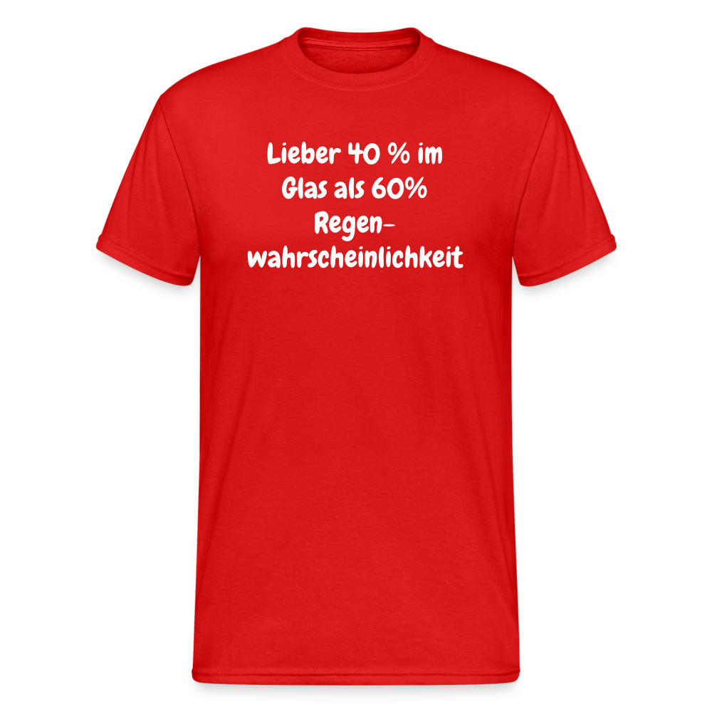 Lieber 40 % im Glas als 60% Regen- wahrscheinlichkeit - Rot