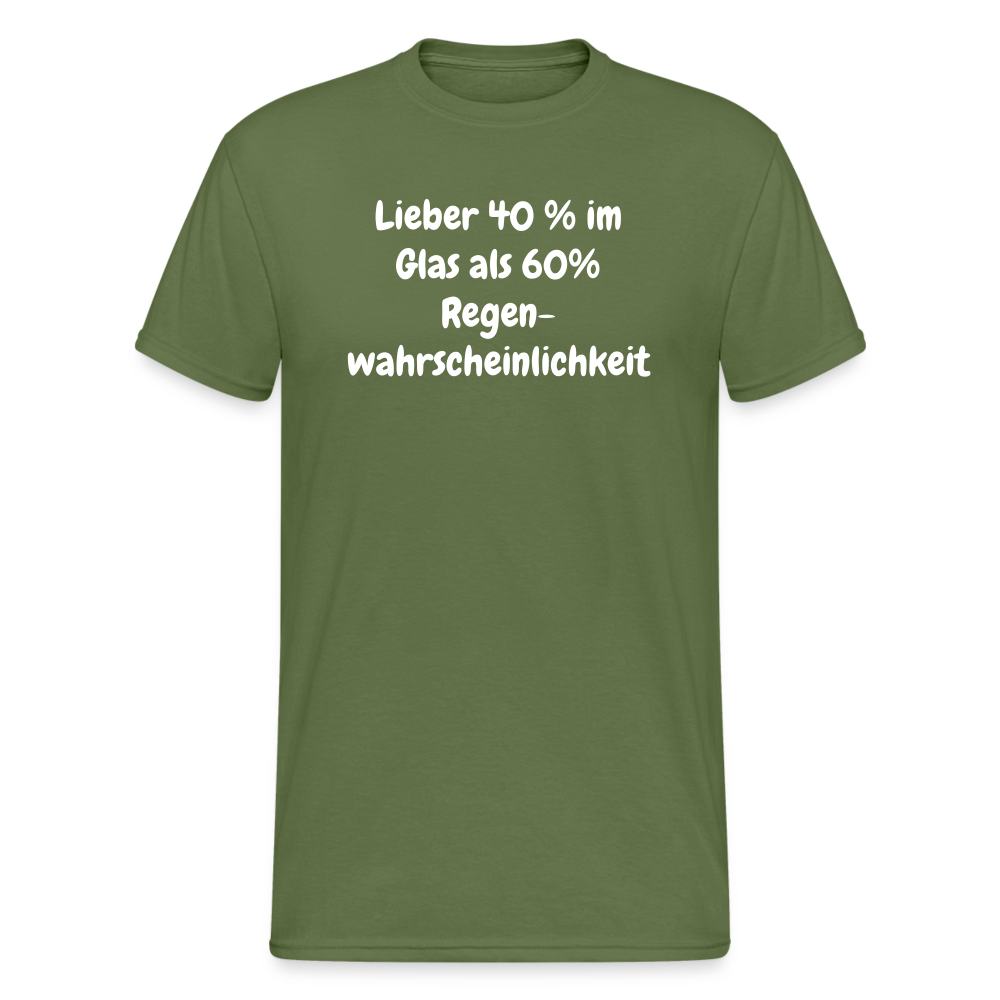 Lieber 40 % im Glas als 60% Regen- wahrscheinlichkeit - Militärgrün