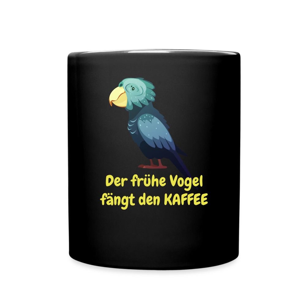 Kaffeebecher  Der frühe Vogel fängt den KAFFEE - Schwarz