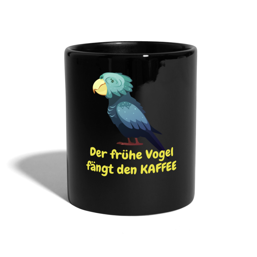 Kaffeebecher  Der frühe Vogel fängt den KAFFEE - Schwarz