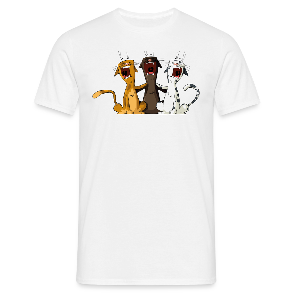 SSW1384 Tshirt Singen katzen - weiß
