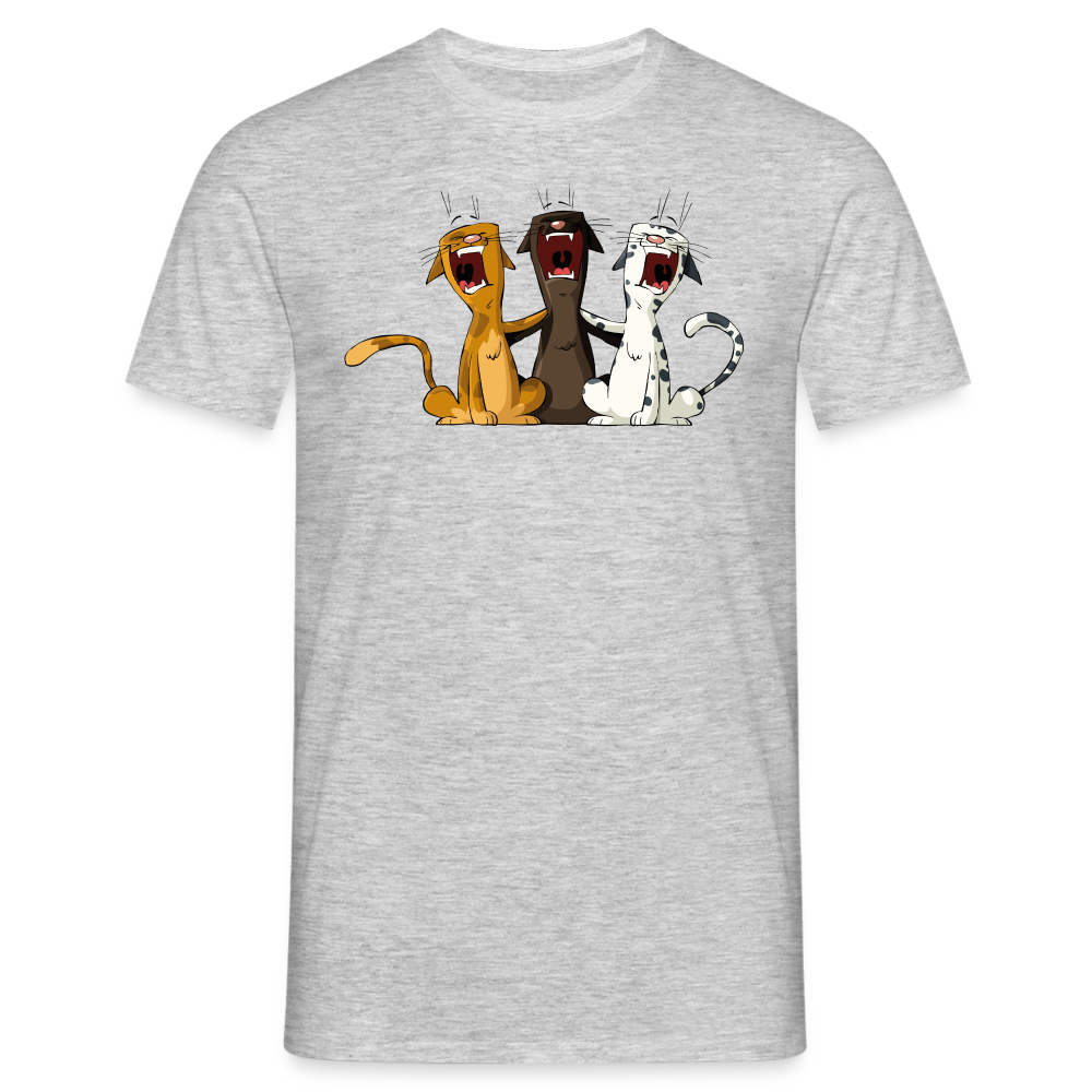 SSW1384 Tshirt Singen katzen - Grau meliert