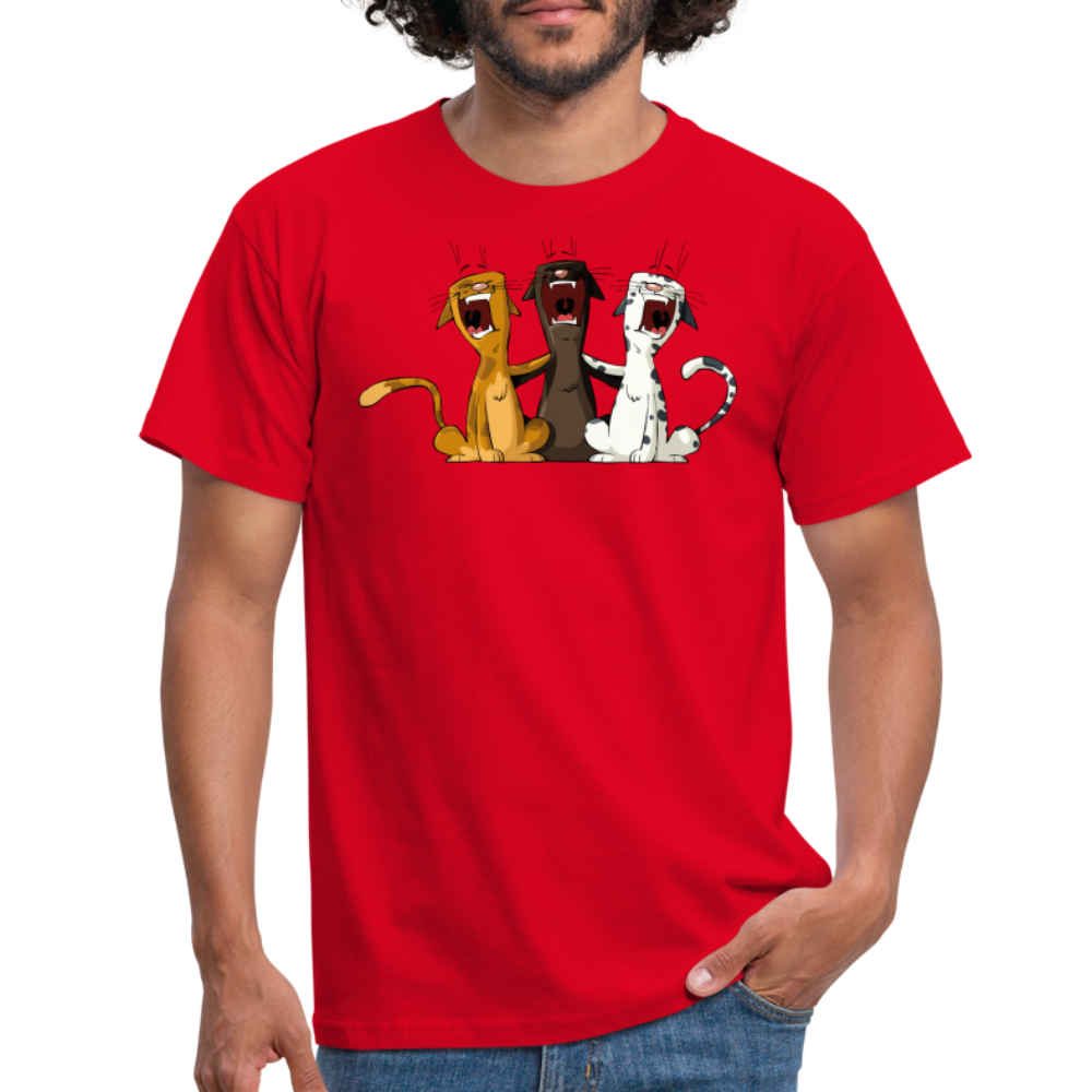 SSW1384 Tshirt Singen katzen - Rot