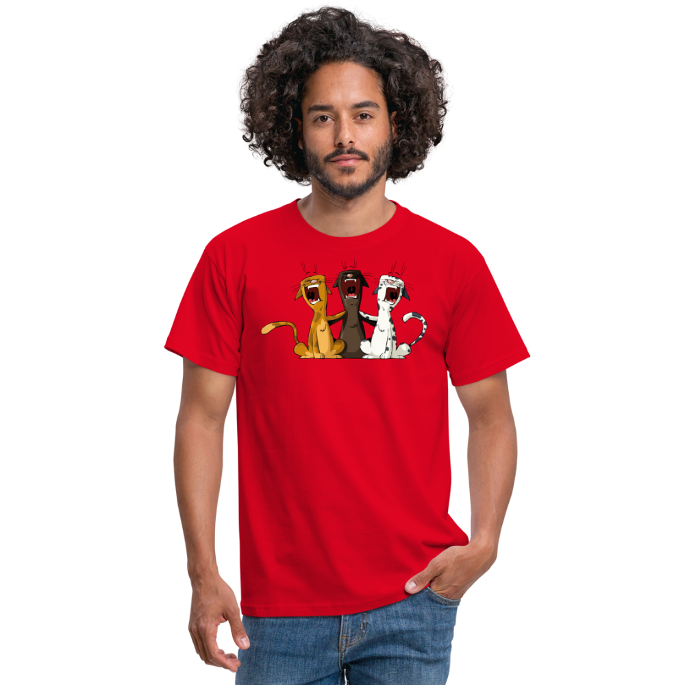 SSW1384 Tshirt Singen katzen - Rot