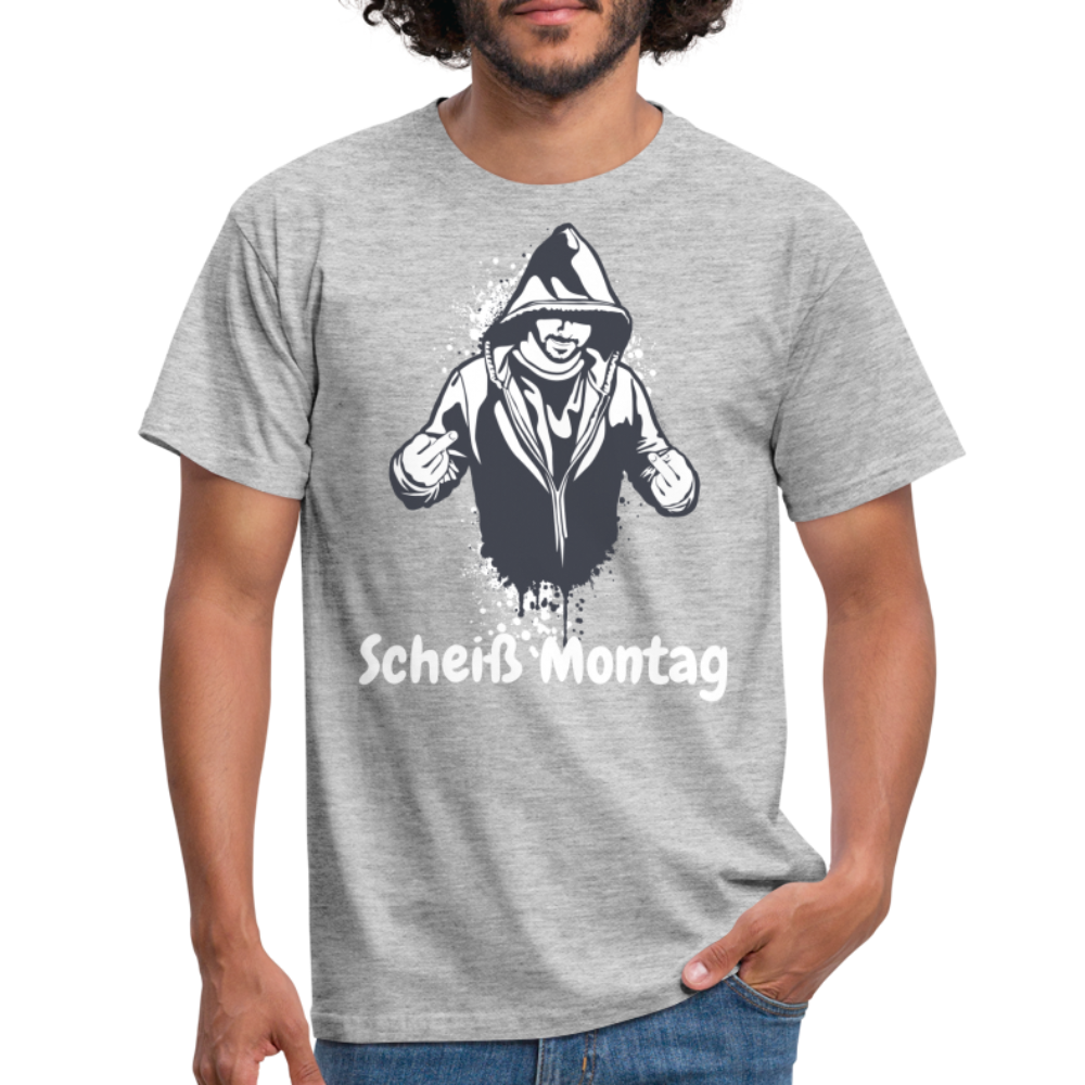 SSW1397 Tshirt Scheiß Montag - Grau meliert