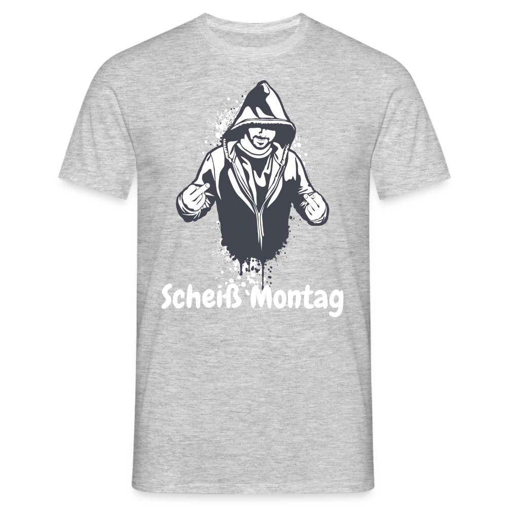 SSW1397 Tshirt Scheiß Montag - Grau meliert