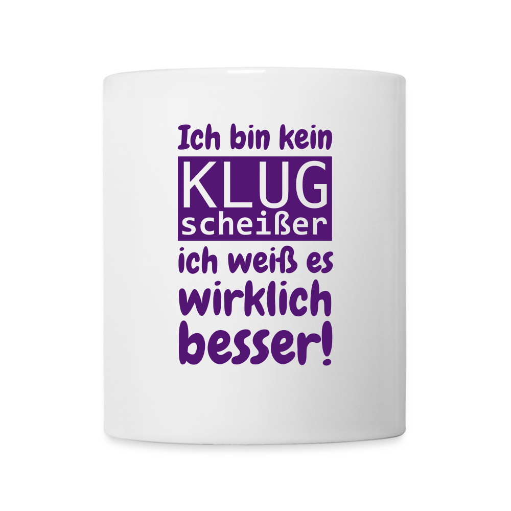 SSW1420 Kaffeetasse weiß Klugscheißer - weiß