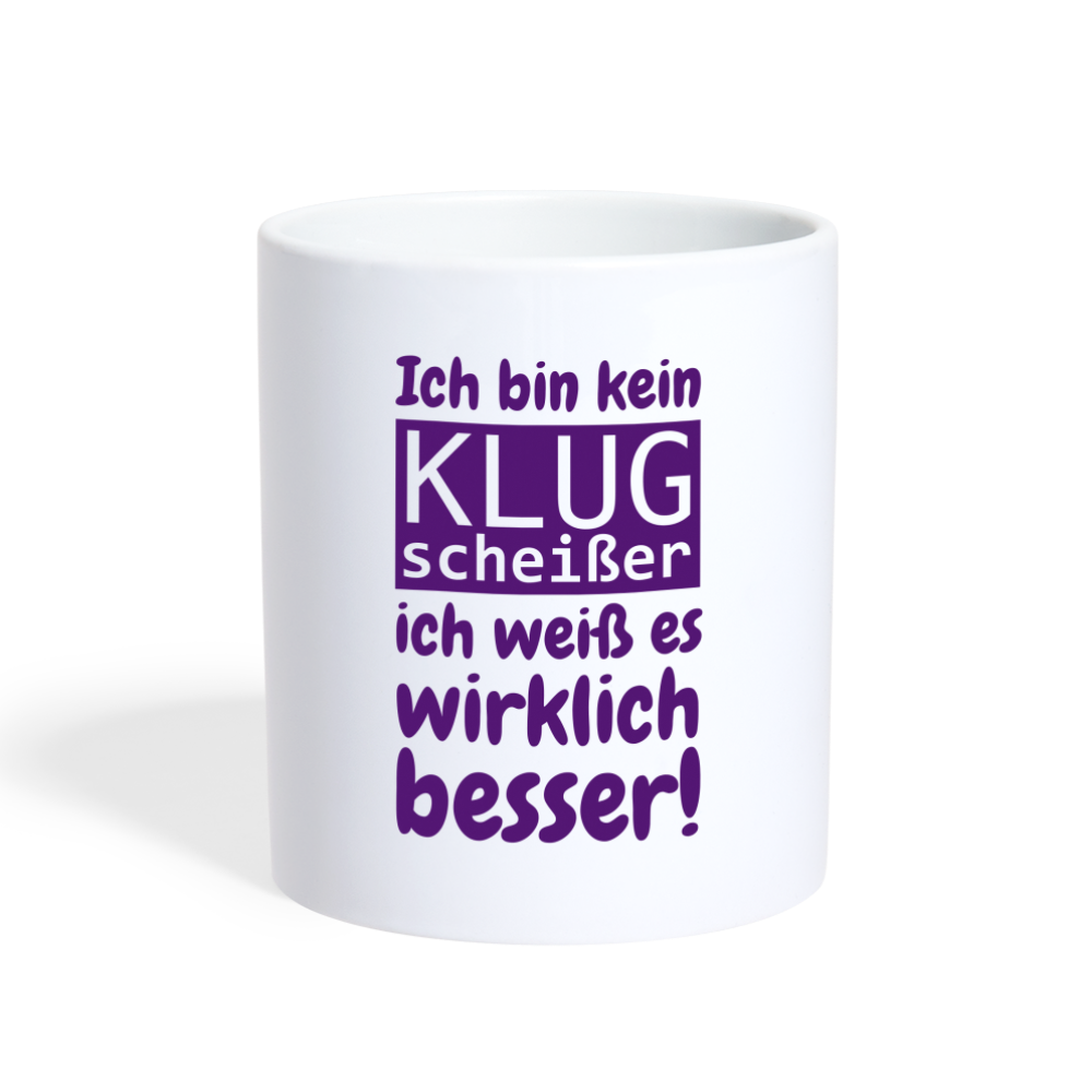 SSW1420 Kaffeetasse weiß Klugscheißer - weiß