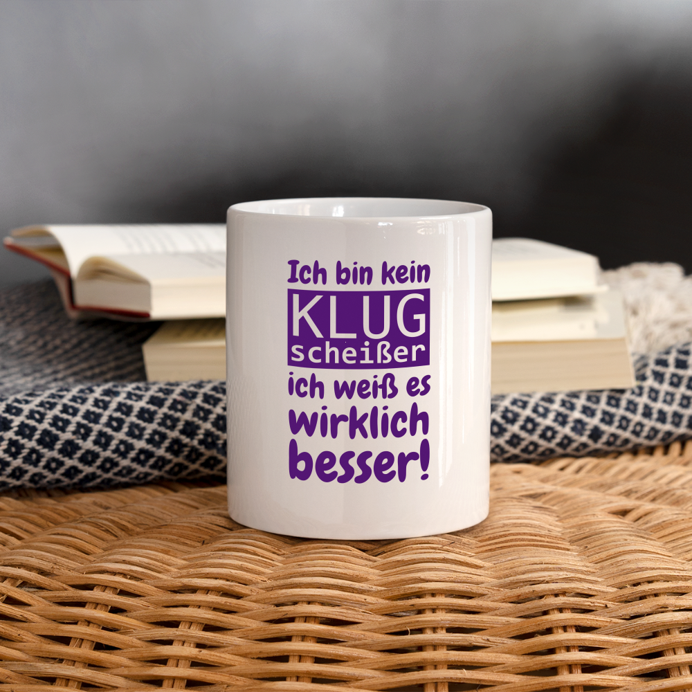 SSW1420 Kaffeetasse weiß Klugscheißer - weiß