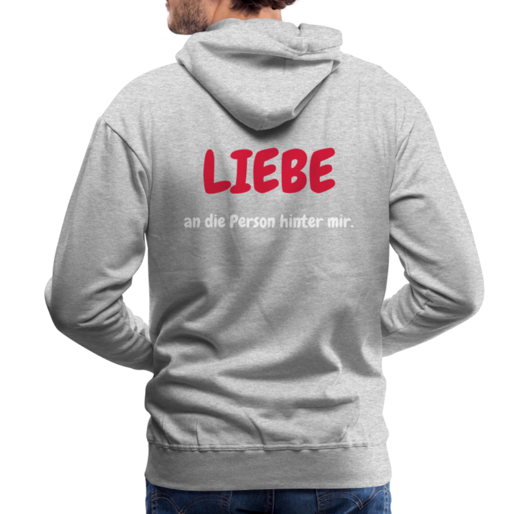 SSW1423 Hoodie LIEBE an die Person hinter mir - Grau meliert