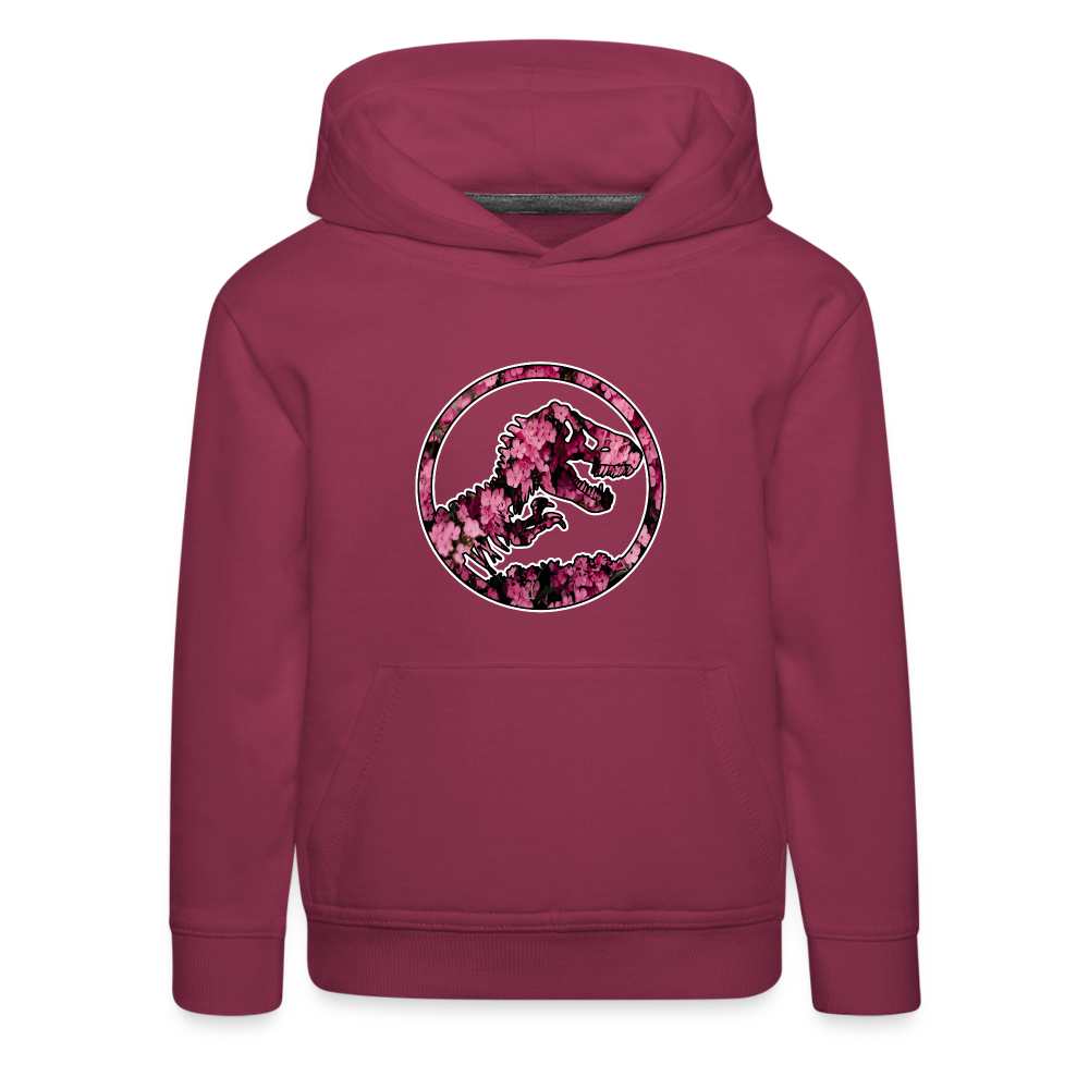 SSW1479 Hoodie jurassic_flowers_v2 - Bordeaux