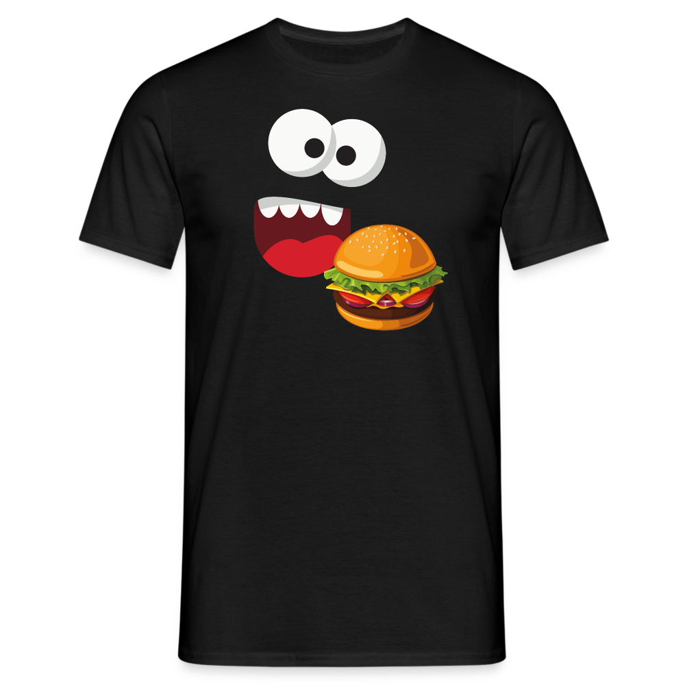 SSW1510 Tshirt Monster Gesicht Hamburger - Schwarz