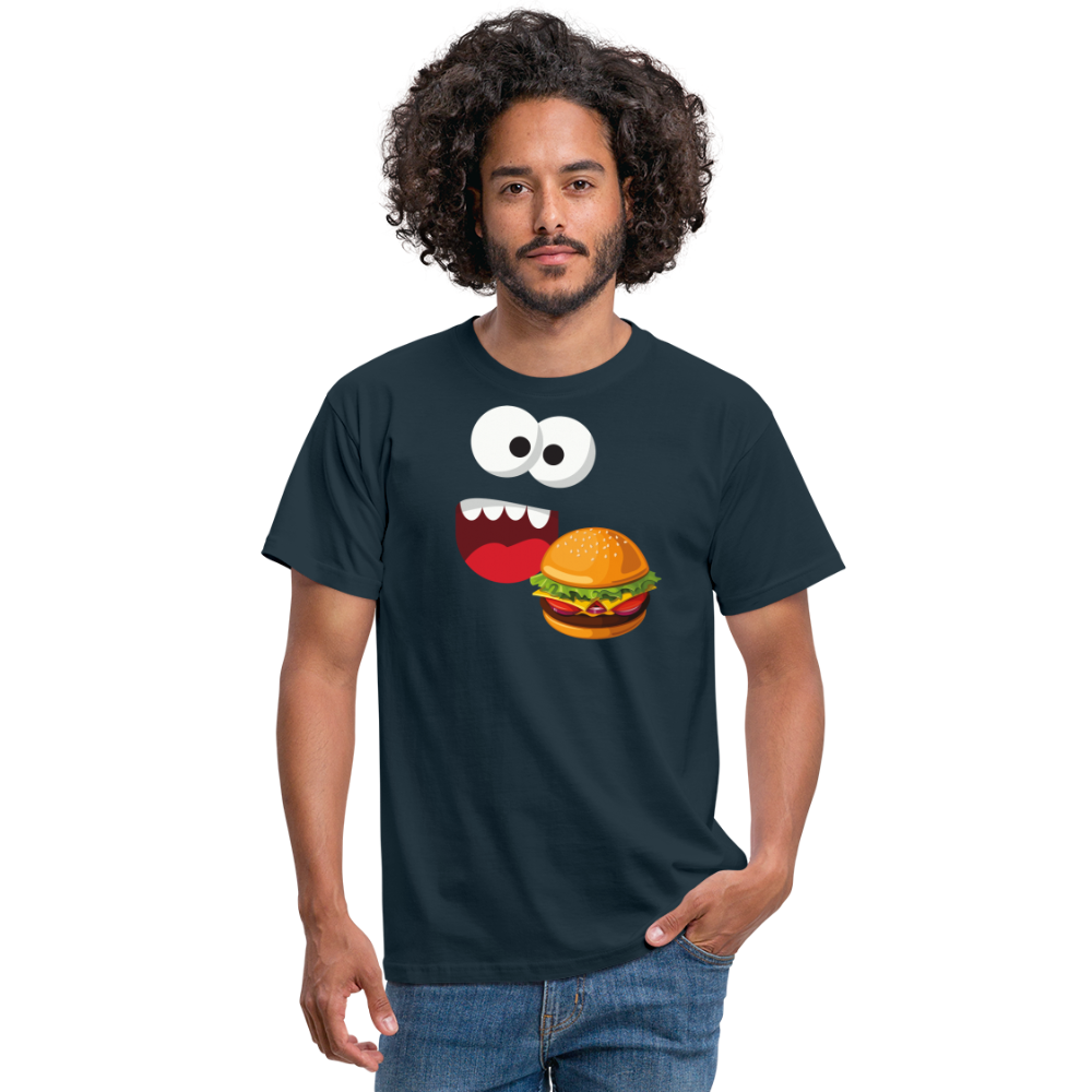 SSW1510 Tshirt Monster Gesicht Hamburger - Navy