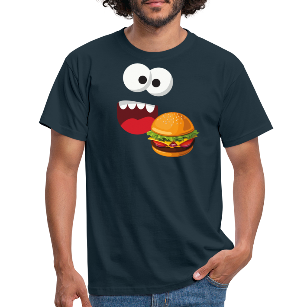 SSW1510 Tshirt Monster Gesicht Hamburger - Navy