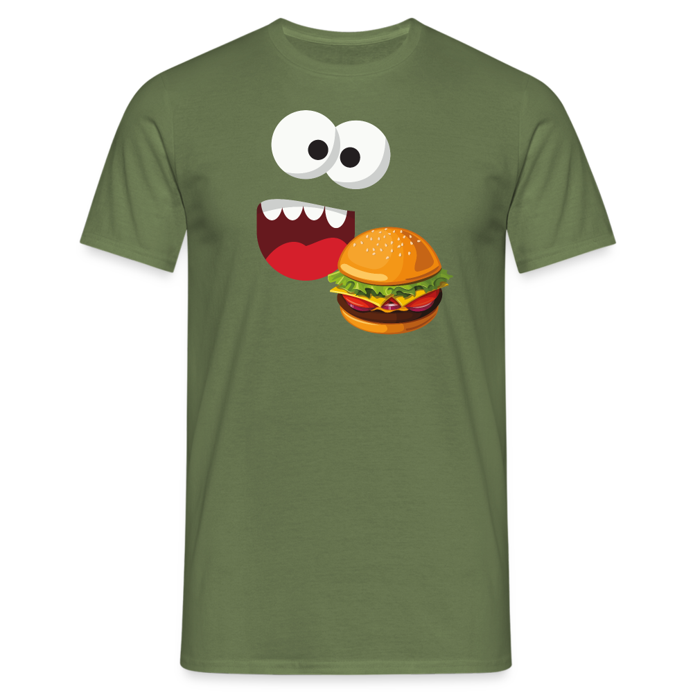 SSW1510 Tshirt Monster Gesicht Hamburger - Militärgrün