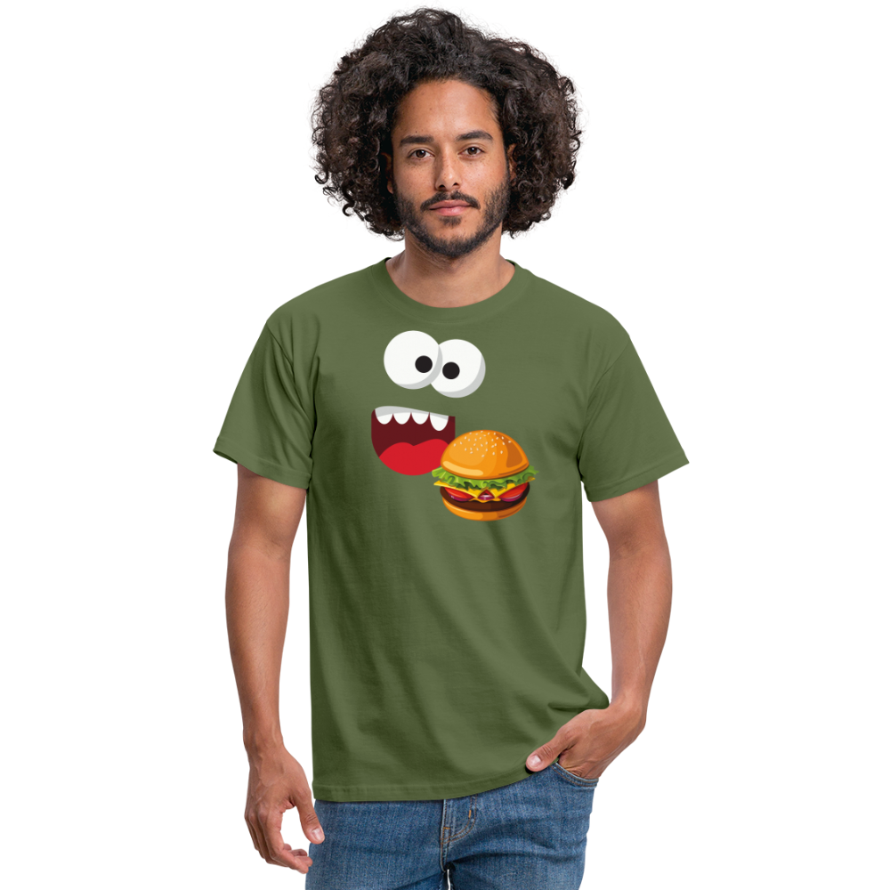 SSW1510 Tshirt Monster Gesicht Hamburger - Militärgrün