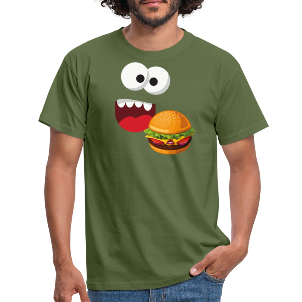 SSW1510 Tshirt Monster Gesicht Hamburger - Militärgrün