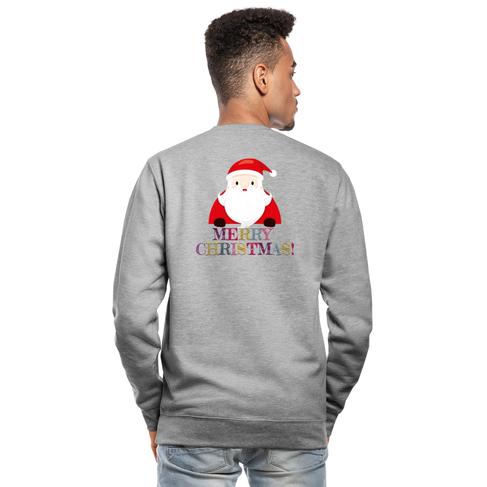 SSW1514 Sweatshirt Merry Christmas Weihnachtsmann - Weißgrau meliert