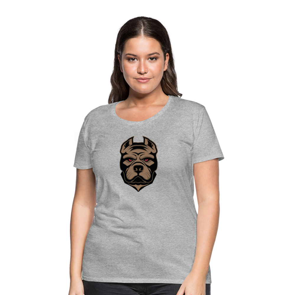 SSW1593 Frauen Tshirt Hund 1 - Grau meliert