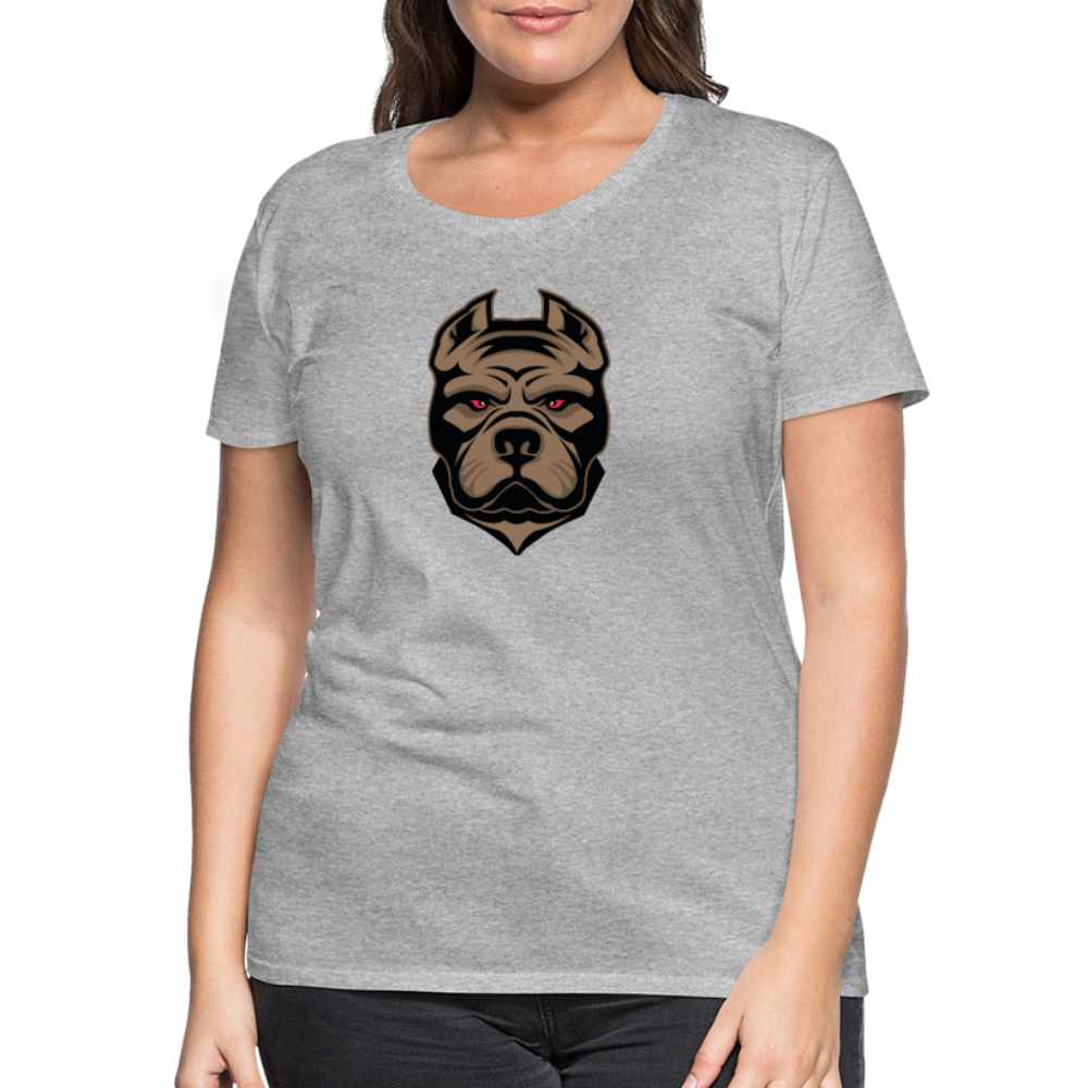 SSW1593 Frauen Tshirt Hund 1 - Grau meliert