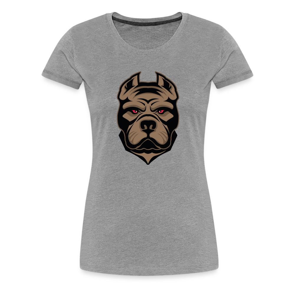 SSW1593 Frauen Tshirt Hund 1 - Grau meliert