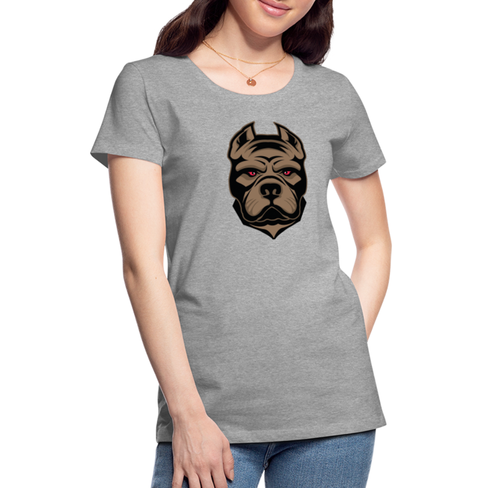 SSW1593 Frauen Tshirt Hund 1 - Grau meliert