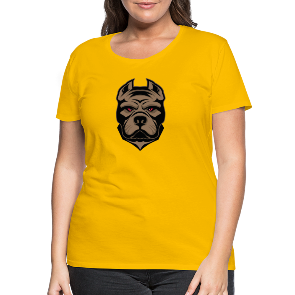 SSW1593 Frauen Tshirt Hund 1 - Sonnengelb