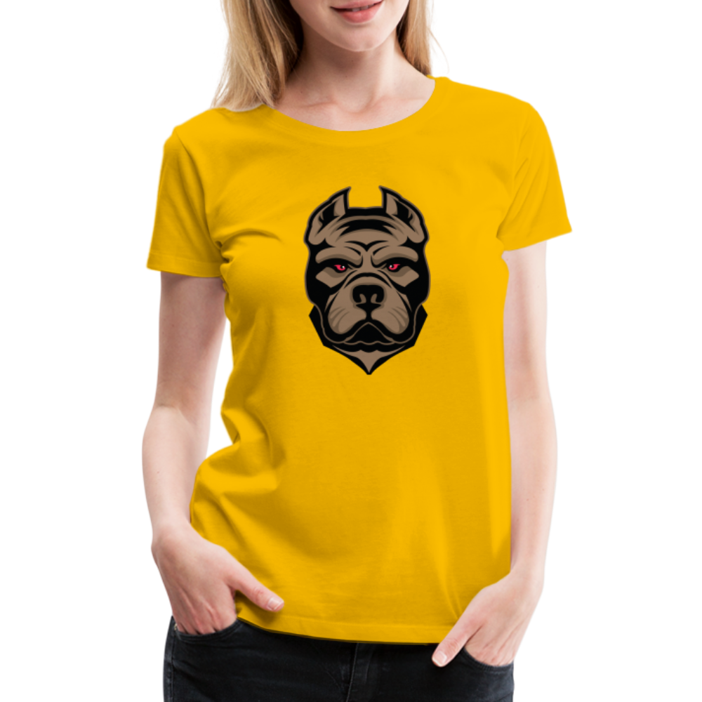 SSW1593 Frauen Tshirt Hund 1 - Sonnengelb